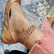 Load image into Gallery viewer, Rainbow Anklet. Ankle Bracelet. Swarovski Crystal Genuine 14k Gold Filled Anklet.
