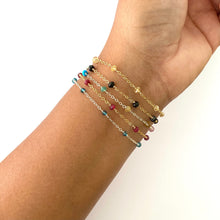 Load image into Gallery viewer, Citrine Bracelet. Gold Chain Yellow Citrine Bracelet. Stacking Gold Bracelet. November Birthstone Bracelet.