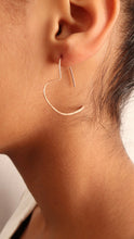 Load image into Gallery viewer, Heart Hoops. Sterling Silver Hammered Heart Hoop Earrings. 925 Silver Open Heart Earrings. Aziza Jewelry