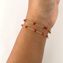 Load and play video in Gallery viewer, Red Coral Bracelet - 14k Gold Filled
