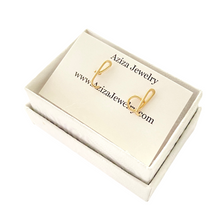 Load image into Gallery viewer, Custom Lowercase Initial Stud Earrings. 14k Gold Initial Studs
