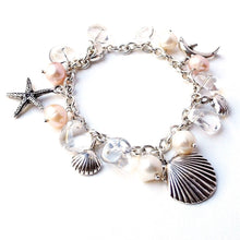 Load image into Gallery viewer, Luxe Beach Bracelet. Chunky Sterling Silver Chain Beach bracelet. Ocean Themed Jewelry. Bridal Wedding Jewelry
