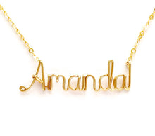 Load image into Gallery viewer, Gold Name Necklace. Custom Personalized 14k Gold Filled Name Necklace. Script Calligraphy Name Necklace. Monogram Name Chain
