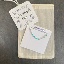 Load image into Gallery viewer, Sterling Silver Aquamarine Anklet. Genuine Gemstone Ankle Bracelet.
