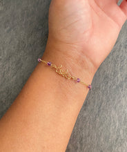 Load image into Gallery viewer, Birthstone Name Bracelet. Gold Custom Birthstone Name Bracelet
