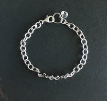 Load image into Gallery viewer, Script Blessed Bracelet. Sterling Silver Wire Word Script Blessed Bracelet. Lowercase Calligraphy Bracelet. Inspiration Jewelry. Faith Jewelry
