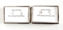 Load image into Gallery viewer, Initial Earrings. Small Sterling Silver Lowercase letter stud alphabet post earrings. Dainty Script Initial Stud Earrings. Girl Gift
