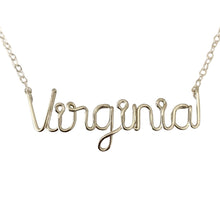 Load image into Gallery viewer, Name Necklace. Custom Sterling Silver Name Necklace. Personalized Silver Name Necklace. Script Name Necklace. Silver Wire Name Necklace.

