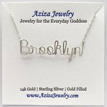 Load image into Gallery viewer, Name Necklace. Custom Sterling Silver Name Necklace. Personalized Silver Name Necklace. Script Name Necklace. Silver Wire Name Necklace.
