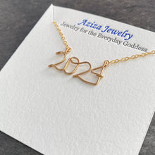 Load image into Gallery viewer, 4 Angel Numbers Necklace. 14k Gold Filled Numerology Necklace
