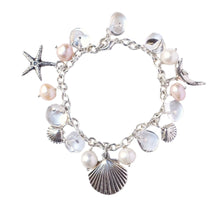 Load image into Gallery viewer, Luxe Beach Bracelet. Chunky Sterling Silver Chain Beach bracelet. Ocean Themed Jewelry. Bridal Wedding Jewelry
