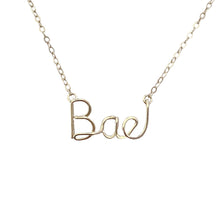 Load image into Gallery viewer, Lovers Bae Necklace. Custom High Quality Script 14k Gold Filled Silver Rose Gold Necklace. Girlfriend Necklace. Wife Necklace
