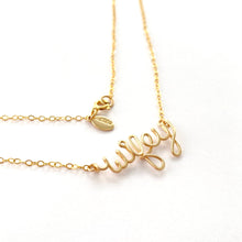 Load image into Gallery viewer, Wifey Necklace. Custom Personalized 14k Gold Filled Name Necklace. Wife Bridal wedding day script Calligraphy Name Necklace. Engagement Gift
