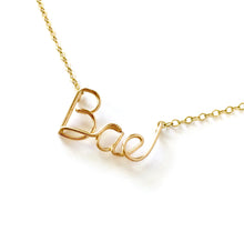 Load image into Gallery viewer, Lovers Bae Necklace. Custom High Quality Script 14k Gold Filled Silver Rose Gold Necklace. Girlfriend Necklace. Wife Necklace
