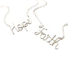 Load image into Gallery viewer, Name Necklace. Custom Sterling Silver Name Necklace. Personalized Silver Name Necklace. Script Name Necklace. Silver Wire Name Necklace.
