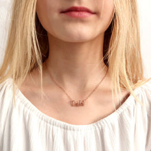 Load image into Gallery viewer, Child Name Necklace. Sterling Silver Kids Name Necklace. Custom Girls Kids Necklace. Girls Name Necklace
