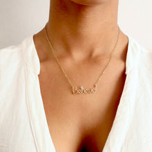 Load image into Gallery viewer, Believe Necklace. 14k Gold Filled Believe Script Necklace.
