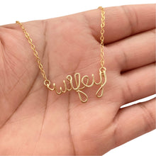Load image into Gallery viewer, Wifey Necklace. Custom Personalized 14k Gold Filled Name Necklace. Wife Bridal wedding day script Calligraphy Name Necklace. Engagement Gift
