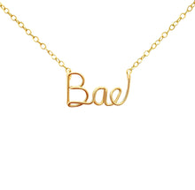 Load image into Gallery viewer, Lovers Bae Necklace. Custom High Quality Script 14k Gold Filled Silver Rose Gold Necklace. Girlfriend Necklace. Wife Necklace
