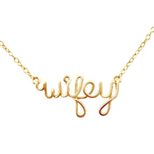 Load image into Gallery viewer, Wifey Necklace. Custom Personalized 14k Gold Filled Name Necklace. Wife Bridal wedding day script Calligraphy Name Necklace. Engagement Gift
