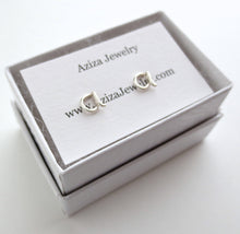 Load image into Gallery viewer, Initial Earrings. Small Sterling Silver Lowercase letter stud alphabet post earrings. Dainty Script Initial Stud Earrings. Girl Gift
