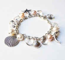Load image into Gallery viewer, Luxe Beach Bracelet. Chunky Sterling Silver Chain Beach bracelet. Ocean Themed Jewelry. Bridal Wedding Jewelry
