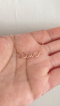 Load and play video in Gallery viewer, Tiny Love Anklet. 14k Rose Gold Script Love Ankle Bracelet.
