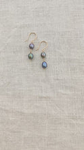 Load and play video in Gallery viewer, Peacock Double Oval Pearl Earrings

