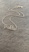 Load and play video in Gallery viewer, Baddie Necklace. High Quality Script Wire Sterling Silver or Gold Filled Necklace
