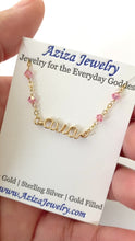 Load and play video in Gallery viewer, Child Name Bracelet. Lowercase Custom Crystal Bracelet. Aziza Jewelry
