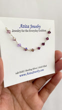 Load and play video in Gallery viewer, Purple Ombré Crystal Anklet. Sterling Silver Purple Crystal Ankle Bracelet.
