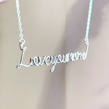 Load and play video in Gallery viewer, Love you more Necklace. Sterling Silver Love you More Necklace.
