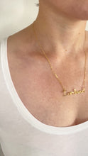 Load and play video in Gallery viewer, I am Loved Necklace. Custom Love Valentines Script Necklace. 14k Gold or Silver Wire Necklace
