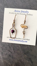 Load and play video in Gallery viewer, Red Wine Earrings. Wine Bottle and Cork Screw Earrings with Grape. Wine Jewelry. Red Grape Wine Earrings. Wine Lover Gift
