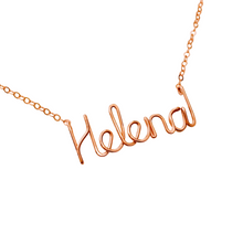 Load image into Gallery viewer, Name Necklace. 14k Solid Rose Gold Custom Personalized Name Necklace. Wire Name Necklace. 14k Rose Gold Script Name Necklace.
