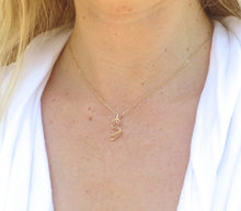 Load image into Gallery viewer, Rose Gold Initial Necklace. Custom Initial Script Letter Pendant.
