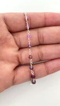 Load and play video in Gallery viewer, Purple Ombré Crystal Anklet. Sterling Silver Purple Crystal Ankle Bracelet.
