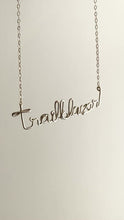 Load and play video in Gallery viewer, Trailblazer Necklace. Gold or Silver Trailblazer Script Wire Necklace. High Quality Handmade Necklace
