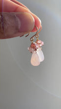 Load and play video in Gallery viewer, Rose Quartz and Pink Tourmaline Gemstone Earrings

