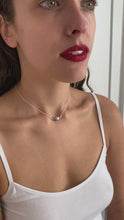 Load and play video in Gallery viewer, Oval Grey Pearl Necklace. Genuine Freshwater Pearl
