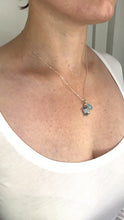 Load and play video in Gallery viewer, Turtle and Chalcedony Necklace. Sterling Silver Ocean Charm Beach Necklace
