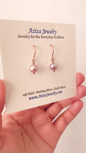 Load and play video in Gallery viewer, Pink Pearl Earrings. Small freshwater pearl earrings.
