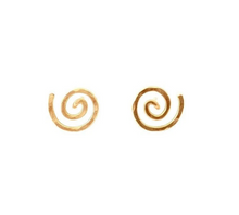 Load image into Gallery viewer, Gold Spiral Studs. 14k Gold Filled Hand Hammered Spiral Stud Earrings
