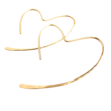 Load image into Gallery viewer, Gold Heart Hoops. 14k gold heart hoop earrings.
