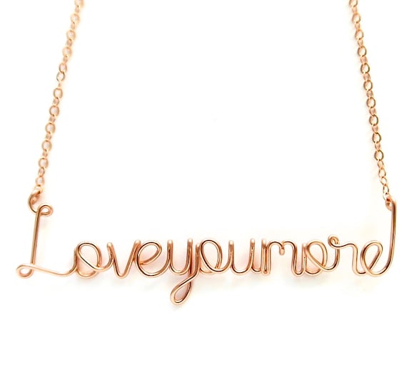 Love you more Necklace. 14k Rose Gold Filled Love you More Necklace.