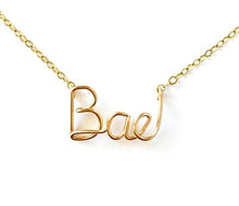 Load image into Gallery viewer, Bae Necklace. Bae Gold Necklace. High Quality Script Gold Filled Necklace. Girlfriend Necklace. Wife Necklace.

