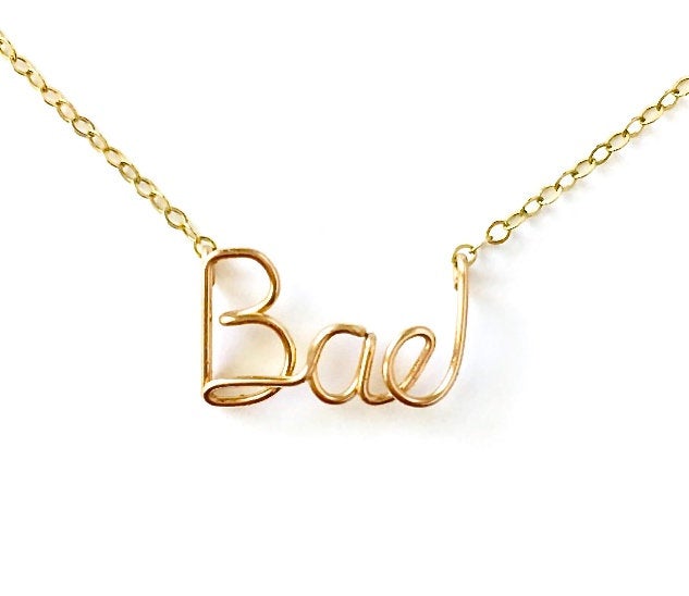 Bae Necklace. Bae Gold Necklace. High Quality Script Gold Filled Necklace. Girlfriend Necklace. Wife Necklace.