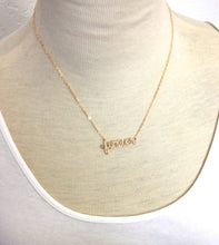 Load image into Gallery viewer, Gold Name Necklace. Lowercase Personalized 14k Gold Script Name Necklace. All lowercase letters custom Wire Name Necklace
