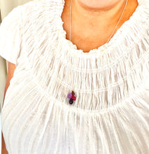 Load image into Gallery viewer, Multi Gemstone Necklace. Ruby, Garnet, Amethyst Pendant. Sterling Silver Necklace.
