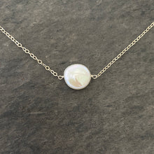 Load image into Gallery viewer, Coin Pearl Necklace. Off White Freshwater Pearl
